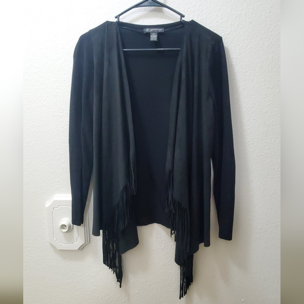 Frilled Suede Cardigan for Women Petite Medium